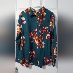 Duluth Trading Co. Teal and Orange Shirt